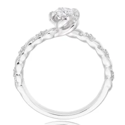 Maple Leaf Diamonds Wind's Embrace 18ct White Gold Diamond Solitaire Ring