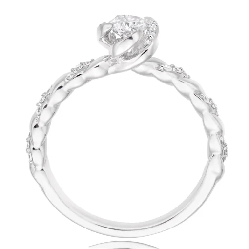 Maple Leaf Diamonds Wind's Embrace 18ct White Gold Diamond Solitaire Ring