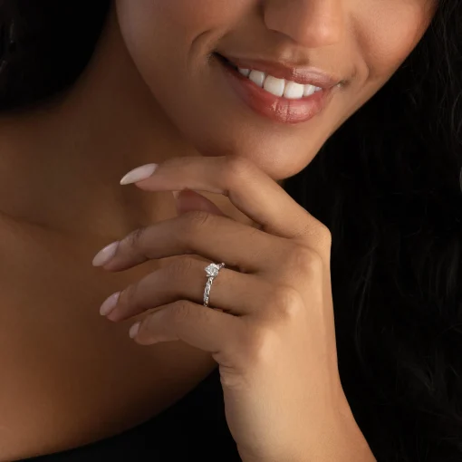 Maple Leaf Diamonds Wind's Embrace 18ct White Gold Diamond Solitaire Ring