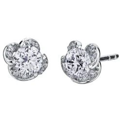 Maple Leaf Diamonds Wind's Embrace 18ct White Gold Diamond Stud Earrings