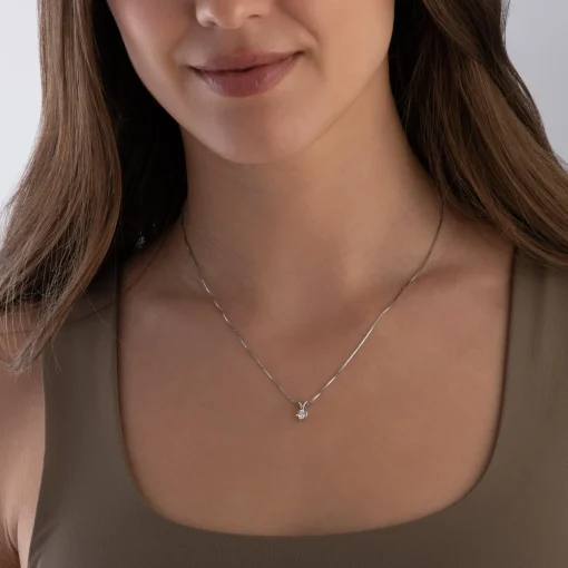 Maple Leaf Diamonds Wind's Embrace 18ct White Gold Diamond Solitaire Pendant