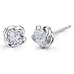 Maple Leaf Diamonds Wind's Embrace 18ct White Gold Diamond Stud Earrings