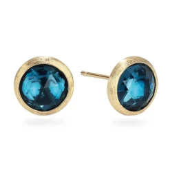Marco Bicego Jaipur Colour 18ct Yellow Gold Blue Topaz Stud Earrings