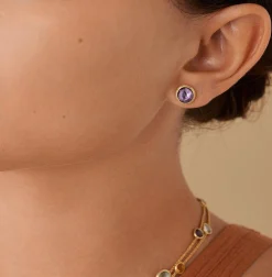 Marco Bicego Jaipur Colour 18ct Yellow Gold Amethyst Stud Earrings