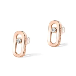 Messika Move Uno 18ct Pink Gold Diamond Stud Earrings