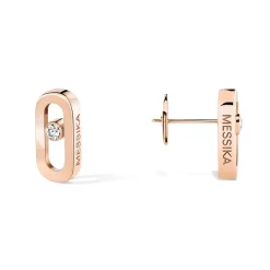Messika Move Uno 18ct Pink Gold Diamond Stud Earrings