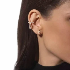 Messika Move Uno 18ct Pink Gold Diamond Stud Earrings