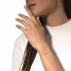 Messika Move Uno 18ct White Gold Diamond Bracelet