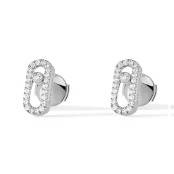Messika Move Uno 18ct White Gold Diamond Stud Earrings