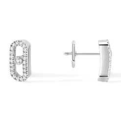 Messika Move Uno 18ct White Gold Diamond Stud Earrings