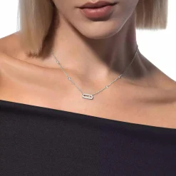 Messika Move Uno 18ct White Gold Diamond Necklace