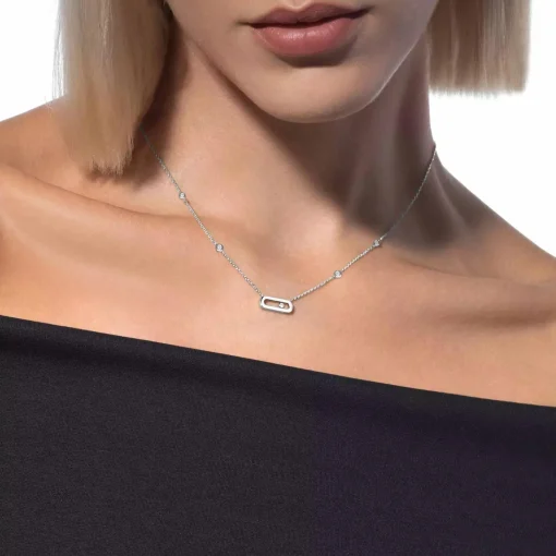 Messika Move Uno 18ct White Gold Diamond Necklace