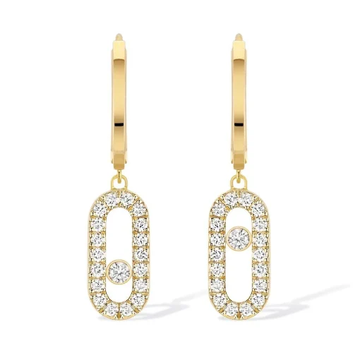 Messika Move Uno 18ct Yellow Gold Diamond Hoop Earrings