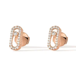 Messika Move Uno Puces 18ct Pink Gold Diamond Stud Earrings