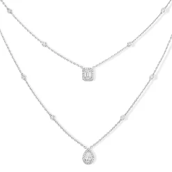 Messika My Twin 18ct White Gold Diamond 2 Rows Necklace