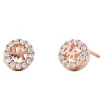 Michael Kors Custom Kors Logo 14ct Rose Gold Plated Silver Cubic Zirconia Stud Earrings
