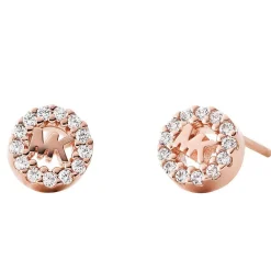 Michael Kors Custom Kors Logo 14ct Rose Gold Plated Silver Cubic Zirconia Stud Earrings
