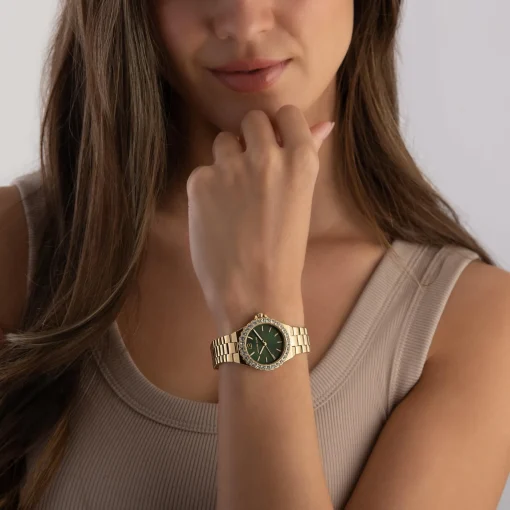 Michael Kors Lennox 30mm Yellow Gold Tone Crystal Ladies Watch