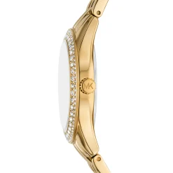 Michael Kors 33mm Yellow Gold Tone Green Crystal Ladies Watch