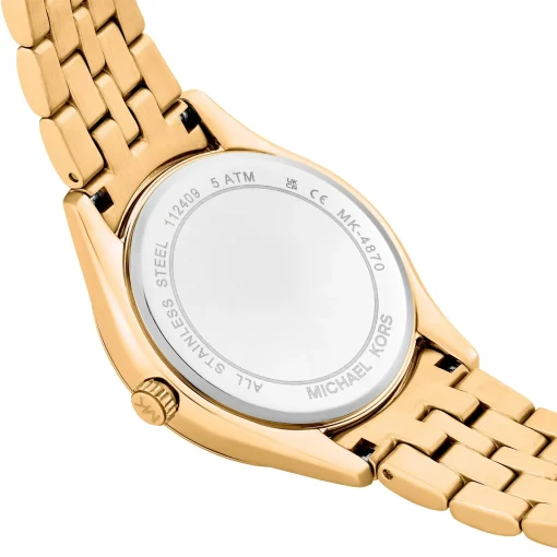 Michael Kors 33mm Yellow Gold Tone Green Crystal Ladies Watch