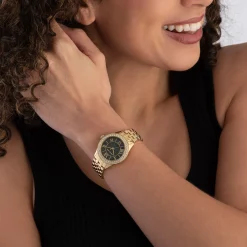 Michael Kors 33mm Yellow Gold Tone Green Crystal Ladies Watch