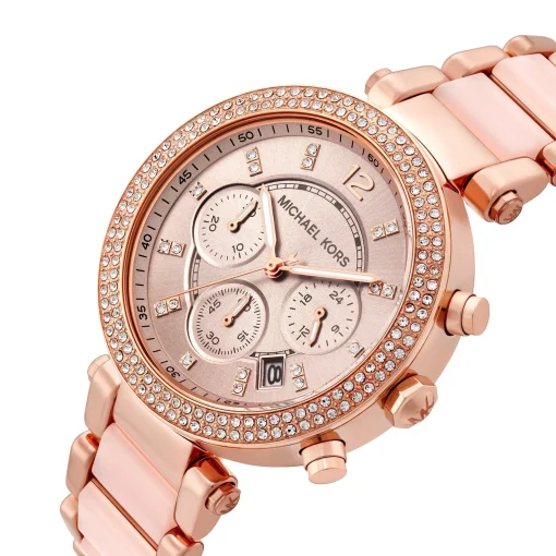 Michael Kors Parker 39mm Rose Gold Tone Chronograph Ladies Watch
