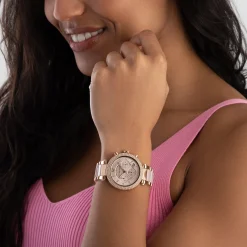 Michael Kors Parker 39mm Rose Gold Tone Chronograph Ladies Watch