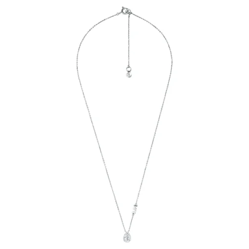Michael Kors Premium Silver Pear Shaped Cubic Zirconia Halo Necklace