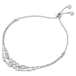 Michael Kors Silver Cubic Zirconia Ladies Slider Bracelet
