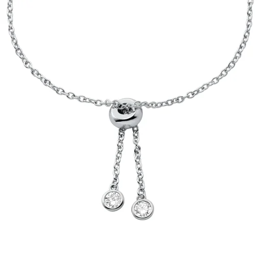 Michael Kors Silver Cubic Zirconia Ladies Slider Bracelet