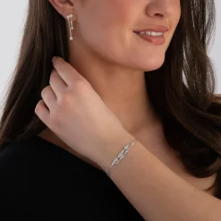 Michael Kors Silver Cubic Zirconia Ladies Slider Bracelet