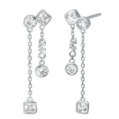 Michael Kors Silver Cubic Zirconia Ladies Drop Earrings