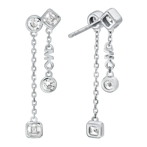 Michael Kors Silver Cubic Zirconia Ladies Drop Earrings