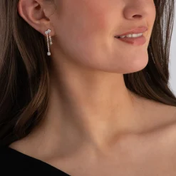 Michael Kors Silver Cubic Zirconia Ladies Drop Earrings