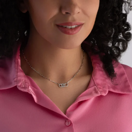 Michael Kors Silver Cubic Zirconia Necklace