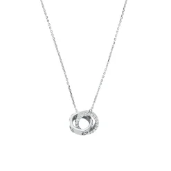 Michael Kors Silver Interlinking Circles Cubic Zirconia Pendant