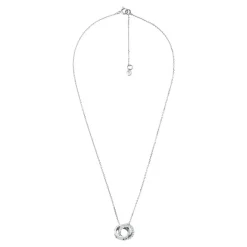 Michael Kors Silver Interlinking Circles Cubic Zirconia Pendant