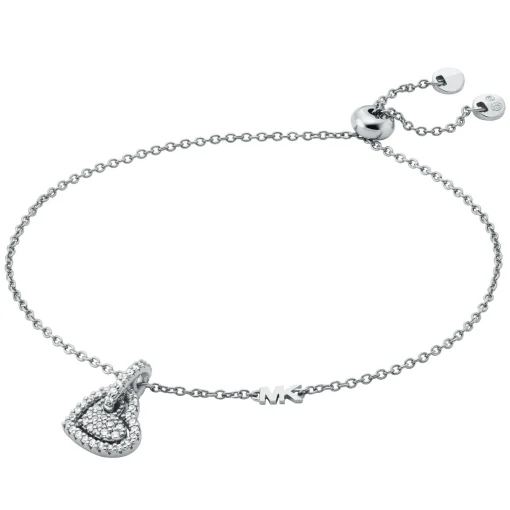 Michael Kors Silver Pave Heart Bracelet
