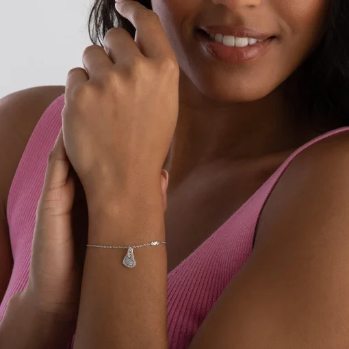 Michael Kors Silver Pave Heart Bracelet