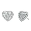 Michael Kors Silver Pave Heart Stud Earrings