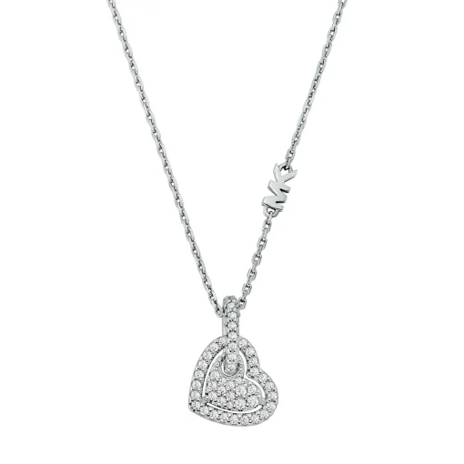 Michael Kors Silver Pave Heart Pendant