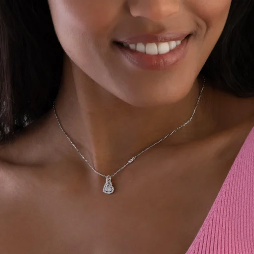 Michael Kors Silver Pave Heart Pendant