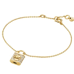 Michael Kors Yellow Gold Plated Cubic Zirconia Padlock Bracelet