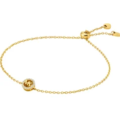 Michael Kors Yellow Gold Plated Cubic Zirconia Slider Bracelet