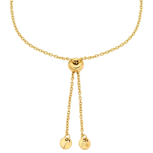 Michael Kors Yellow Gold Plated Cubic Zirconia Slider Bracelet