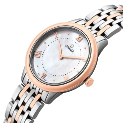 OMEGA De Ville Prestige 30mm Stainless Steel and 18K Sedna Gold Ladies Watch