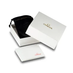 OMEGA Mania Stainless Steel and Black Lacquer Cufflinks