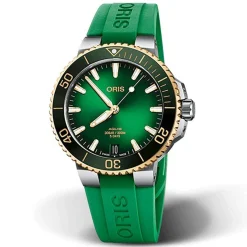 Oris Aquis Date Calibre 400 41.5mm Green Rubber Strap Automatic Watch