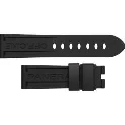 Panerai 24mm Black Rubber Watch Strap