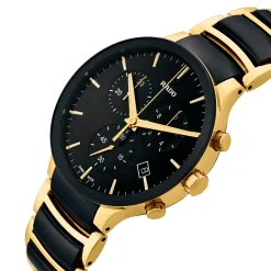 Rado Centrix 40mm High-Tech Ceramic and Yellow Gold PVD Chronograph Men's Watch